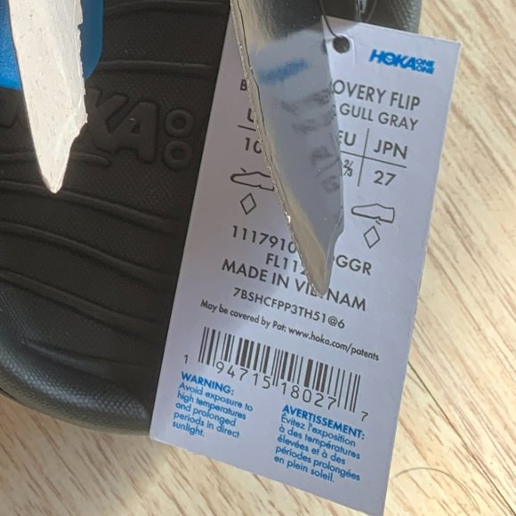 HOKA ONE ONE Women's Ora Recovery Flip Sandals Black/Dark Gull Gray 6 - Picture 3 of 3